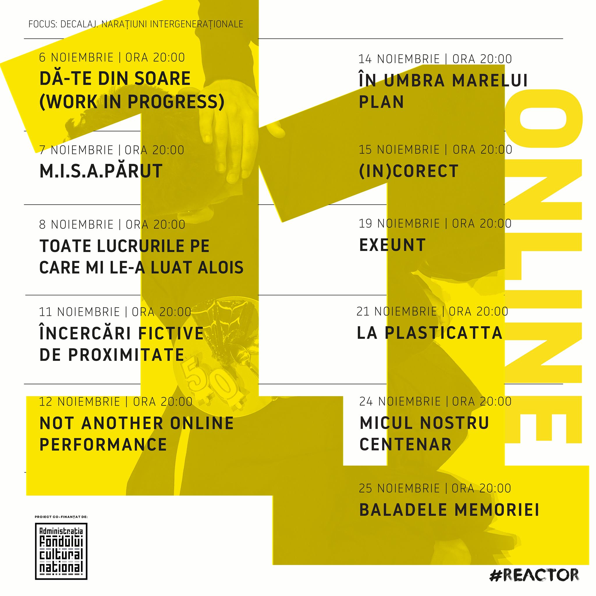 Evenimente on-line, sâmbătă, 7 noiembrie 2020