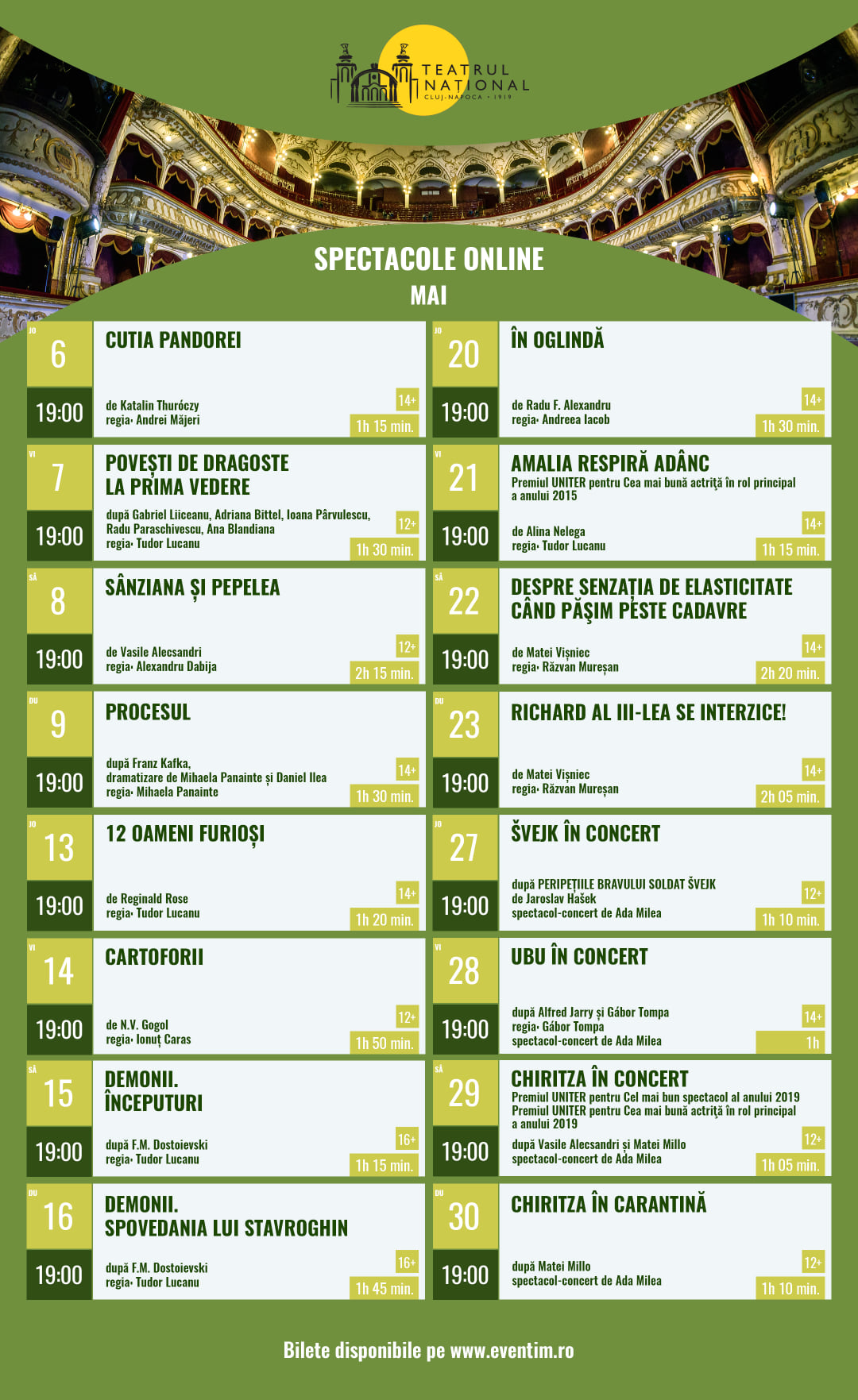 Evenimente on-line, joi, 6 mai 2021